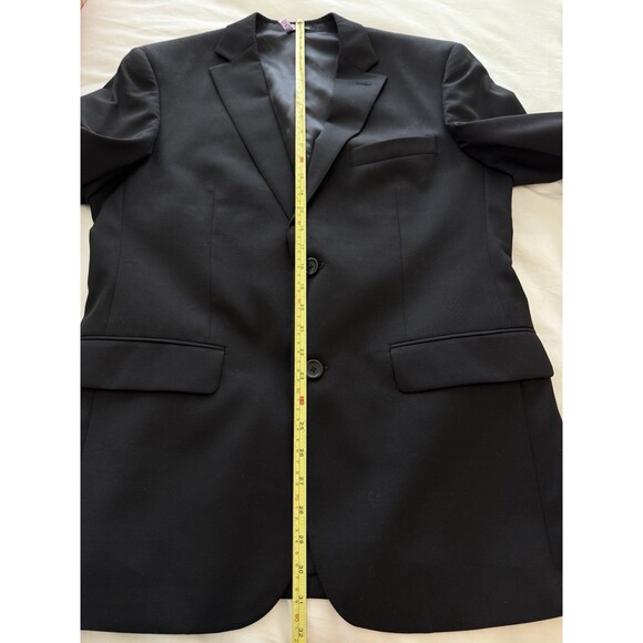 Pronto Uomo Platinum Men’s 2 Piece Suit 40R 32/30 Solid Black 100% Wool - Picture 14 of 16